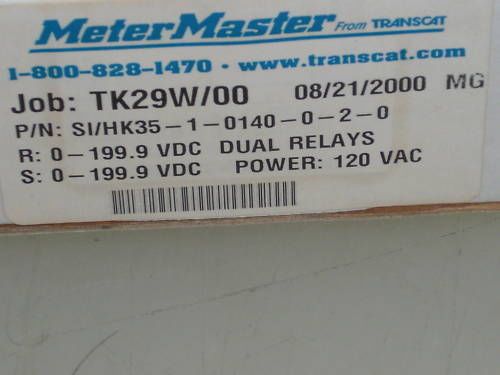 METER MASTER SI/HK35-1-0140-0-2-0 *NEW IN BOX*