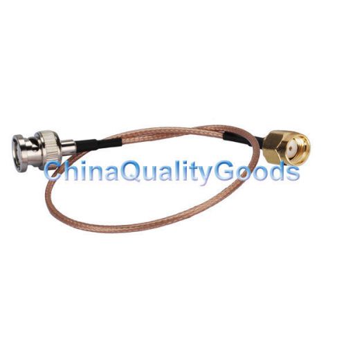 Rp-sma male plug to bnc male straight rf pigtail jumper cable rg316 30cm for sale