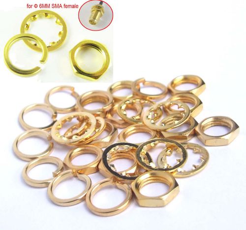 200sets Gold Plated Screw nut 6.35mm 1/4 - 36UNS-2B for?6mm SMA Female Standard