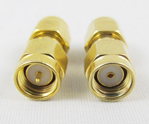 50 pcs SMA Male to SMA RP Male Coaxial Adapter Connector M/RP M Gold Plated NEW