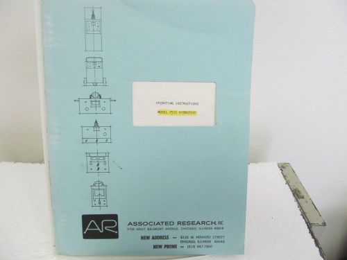 Associated Research 2520 Vibrotest Operating Instructions w/schematics