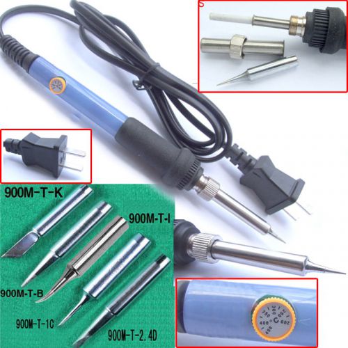 200-450 °c 110v 60w soldering iron gun solder weld welding irons + 5pcs tips for sale