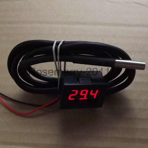0.56&#034;RED LED Digital Car Thermometer Temperature Meter -55-125°C W DS18B20 Senor