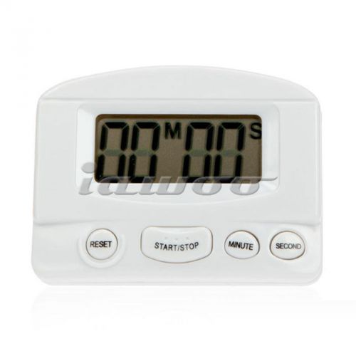 Digital Electronic Countdown Timer Kitchen Timer LCD Display-white