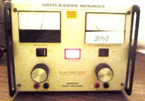 HOEFER SCIENTIFIC INSTRUMENTS PS500- HIGH VOLTAGE POWER SUPPLY (ITEM # 2148A)