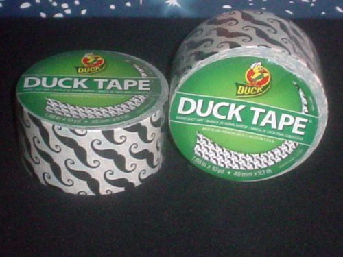 Lot of 2 DUCK TAPES Designer Series Mustache 1.88in. x 10 yd. ea. -NEW-