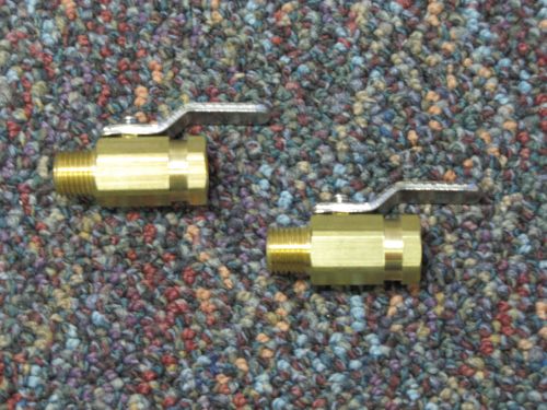 1/4&#034;  brass hex shutoff valve, 1000psi with metal handle, set of 2 for sale