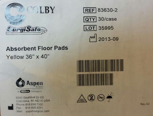 Absorbant floor pads, 36&#034; x 40&#034; surgisafe yellow, 30 ea/case- aspen # 83630-2 for sale
