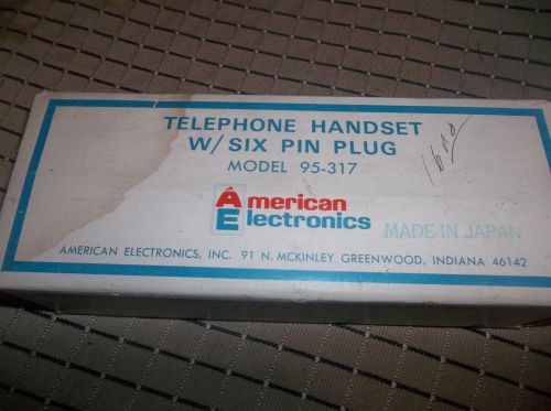american electronics telephone handset six pin plug model 95-317