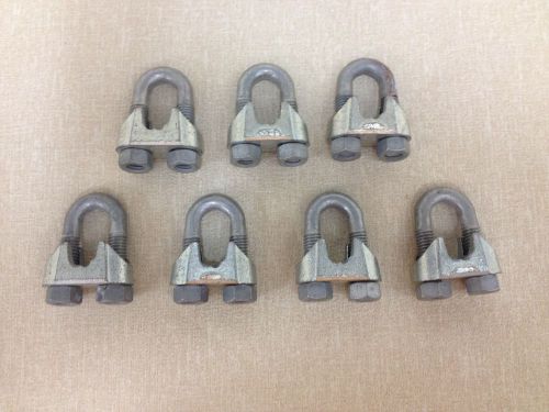 Lot of 7 1/2&#034; Heavy Galvanized Cable Steel Wire Clamps Anteanna Guying