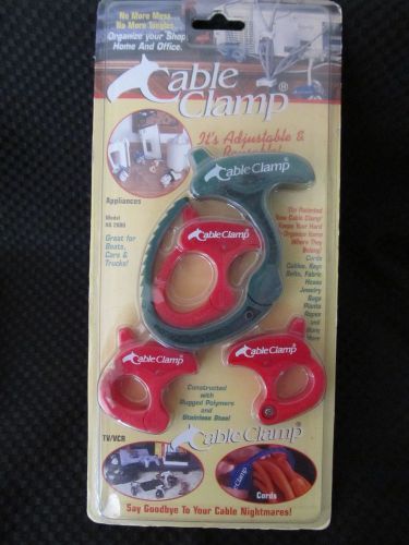 4 PACK  &#034; CABLE CLAMP &#034;  CORD ORGANIZERS MULTIPLE SIZES ADJUSTABLE &amp; REUSABLE