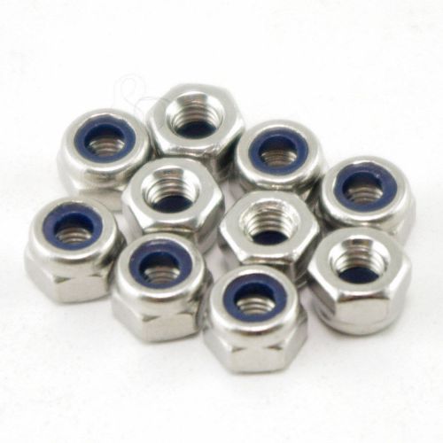 Qty50 metric m3 304 stainless steel hex head nylon insert lock jam stop nuts for sale