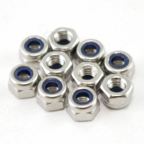 QTY50 Metric M3 304 Stainless Steel Hex Head Nylon Insert Lock Jam Stop Nuts