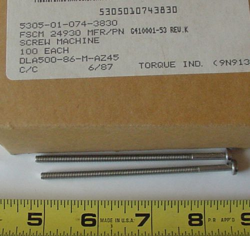 8 32 x 3 5/8 stainless steel screws machine 200 new nr free ship for sale