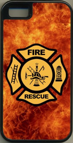 Fireman firefighter fire &amp; rescue flames iphone 4 or 4s double layer cover new for sale