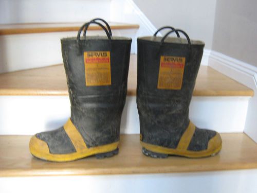 Servus firebreaker ii bunker boots size 8m-9w nfpa compliant firfefighter rubber for sale