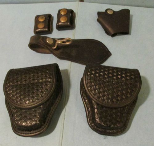 Mixed Lot Police/Corrections Officer Black Duty Belt Accessory Handcuff Holders