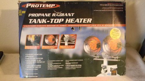 Protemp radiant tank top propane heater dual head 32000 btu for sale
