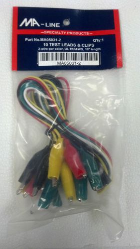 Jumper wire kit, 10 insulated aligator clips, electrical jumper wire, 18&#034; each for sale