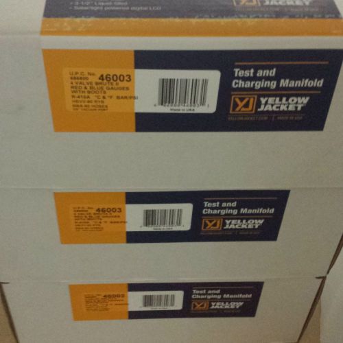 Yellow jacket 46003 brute ii manifold w/60&#034; ball valve hoses for r-410a - new! for sale