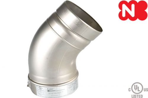 Noritz VP5-45ELB Tankless Water Heater 5&#034; Pipe 45 Degree Elbow Stainless