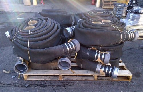 6&#034;x50&#039; RUBBER WATER DISCHARGE HOSE - W/Male &amp; Female Camlock Fittings