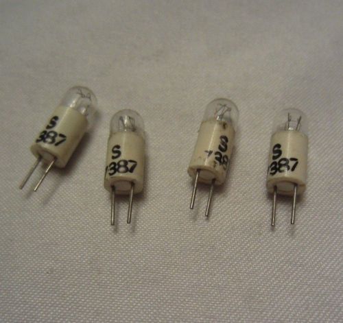 Lot of 4 sylvania 7387 s7387 ge7387 miniature bi-pin indicator light bulbs lamps for sale