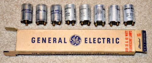 Lot of 8 G E GENERAL ELECTRIC Harvstone FS-4 FLUORESCENT STARTER 30W 40W 36&#034; 48