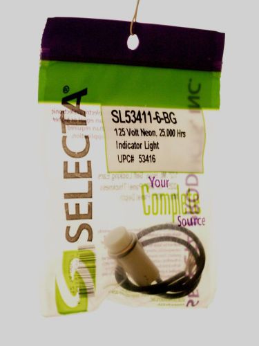 Selecta Switch SL53411-6-BG  Light Neon 1/2 O.D.Raised White Lens 125V AC or DC