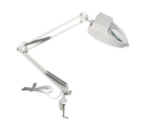 Magnifier light 60w, 33&#034; flexible arm, 3 diopter lens, 6&#039; cord, white,round/6fl/ for sale