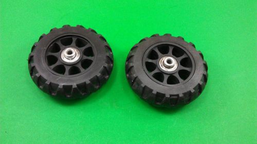 2 rubber tiny wheels with ball bearings, diameter 3-7/8&#034;; 1-1/16&#034; thick for sale