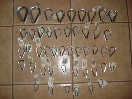 Lot of 47 new wire rope cable thimbles for sale