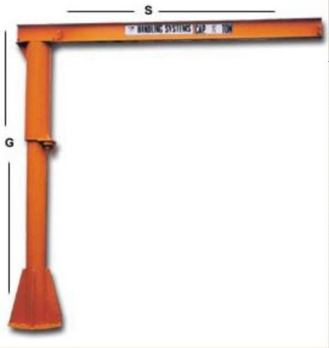 Pillar based jib crane, 1500lbs, 10&#039;8&#034;h x 10&#039; span for sale