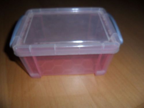 Pink plastic storage container box craft school desk   5.5&#034; L  3.5&#034; W  3&#034; H