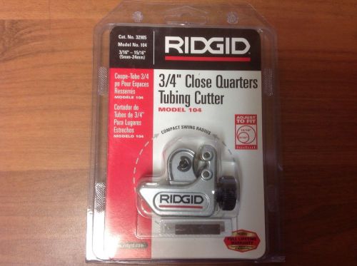 Ridgid 3/4&#034;close quarters tubing cutter model 104 cat.no.32985