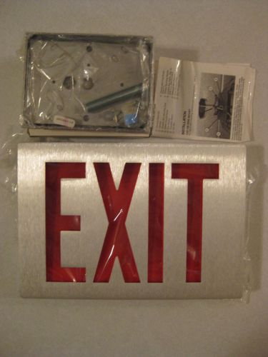 Lithonia exit sign les1r 120/277 die cast aluminum single red letters ac only for sale
