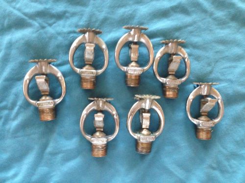 7 Vtg 1984 PENDENT brass Fire Sprinkler Heads  Steampunk Industrial  decor