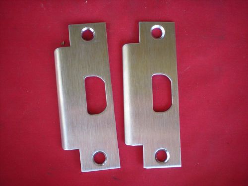 Schlage Strike Plate 4-7/8 x 1-1/4 brushed stainless steel  one pair