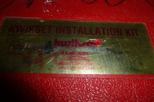Kwikset Lock instillation tool&#039;s