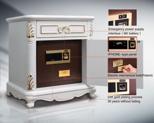 Fingerprint Bedstand Safe Box For Money Jewelry Credentials Guns /Moistureproof