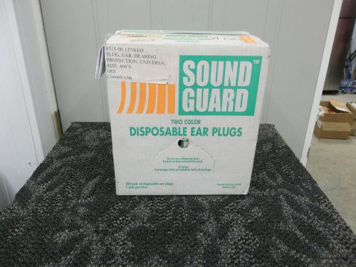 SOUNDGUARD DISPOSABLE EAR PLUGS 200 PAIR CASE 6345 29dB NOISE SAFETY SOUND NEW