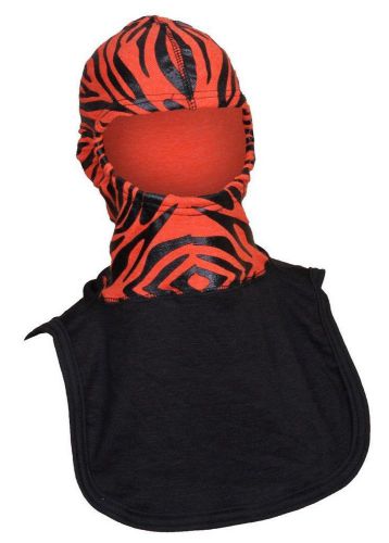 Nfpa pac ii orange fire ink tiger majestic nomex blend flash hood with black ink for sale