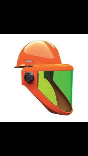 New Salisbury Orange Hard Cap with AS1200 Arc Flash Faceshield and Chin Guard