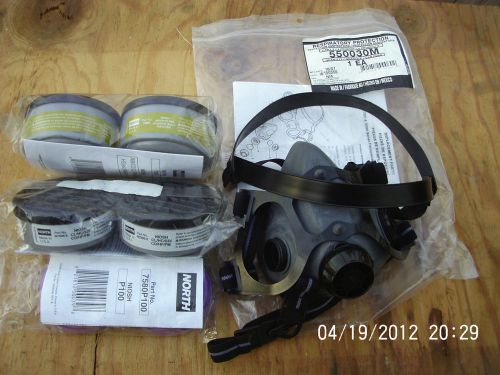 North respirator mask  550030l w/3 different sets filter cartridges for sale