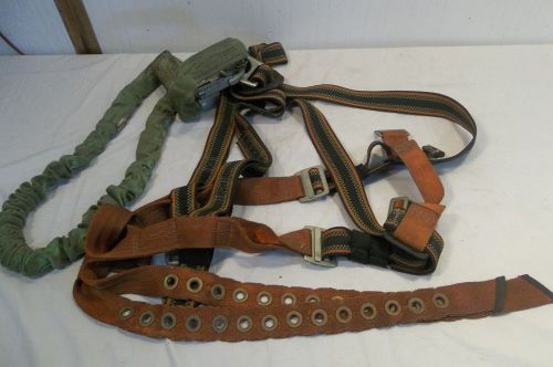 Miller safety harness full body w/manyard lanyard stop fall hunting tree roof for sale