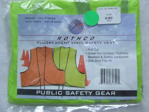 High visibility neon green 6534 safety vest, full cut. for sale