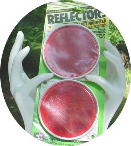 New 3.25&#034; diam red hy-ko products reflectors cdrf-3 bracket mounted w nail screw for sale