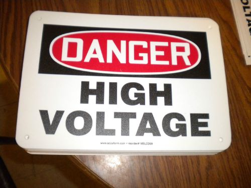 Danger High Voltage Sign- Plastic