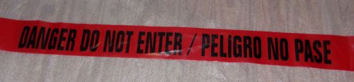 Danger do not enter / peligro no entrar barricade tape non adhesive 3&#034;x1000&#039; red for sale