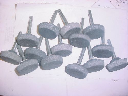 Lot of 14 grinding grinder stone wheel 1-1/2&#034;od taper 1/4&#034; stem shank metal die for sale